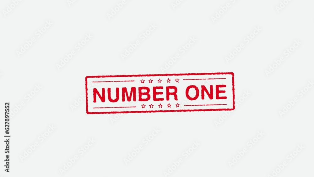 Close Up Real Hand Stamping Number One Stamp on White Background Close Up Real Hand Stamping Number One Stamp on White Background