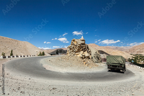 Road in Himalayas. Ladakh, India photo