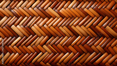 woven bamboo background top view  traditional woven bamboo pattern  generative ai