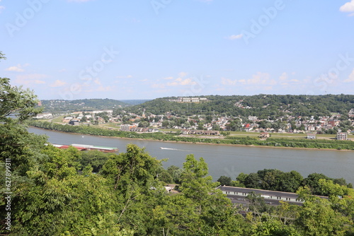 Cincinnati. Ohio overlook. Birds eye view of downtown and bridges. © Jessica Brouillette