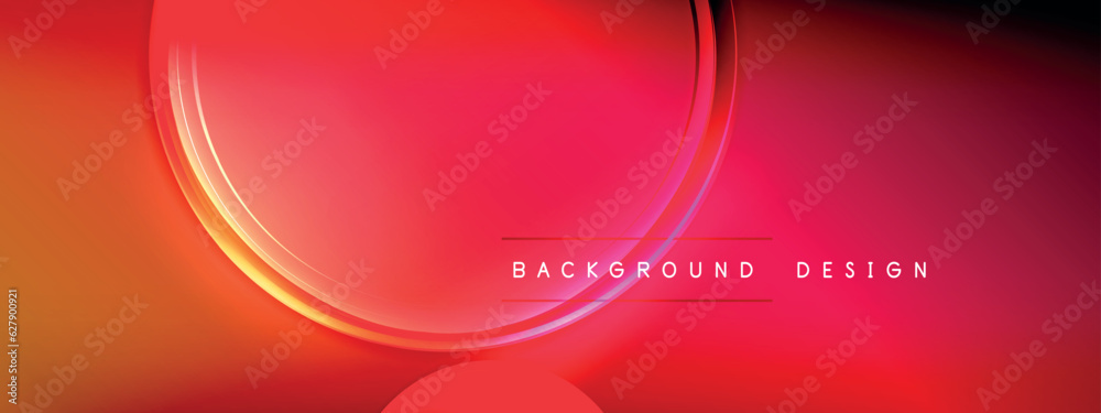 Fototapeta premium Vector abstract background - liquid transparent bubble shapes on fluid gradient with shadows and light effects
