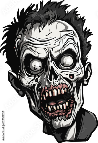 scary halloween zombie skull