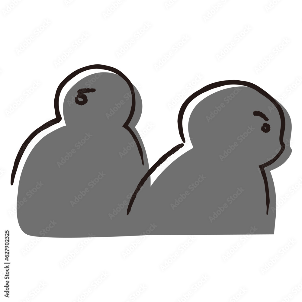 横向きの人影のイラスト 横向きの人影のイラスト