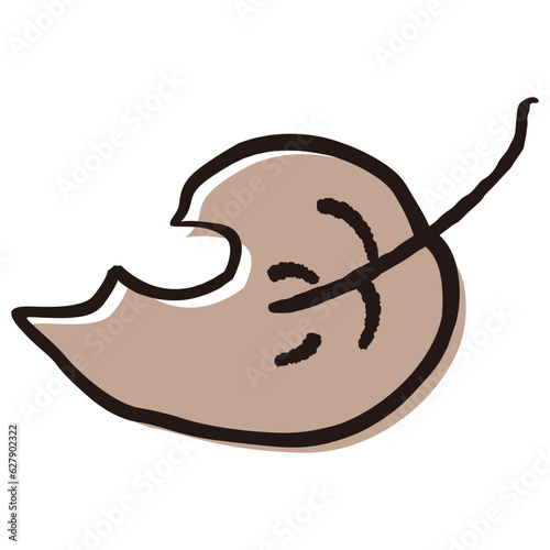 枯れ葉が舞うシンプルなイラスト（木枯らしが吹く）