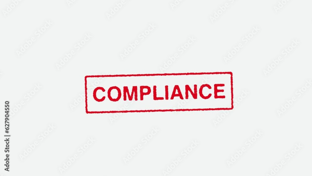 Real Hand Stamping Compliance Stamp on White Background Real Hand Stamping Compliance Stamp on White Background