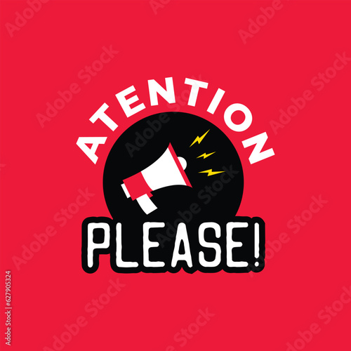 Atention please badge design template