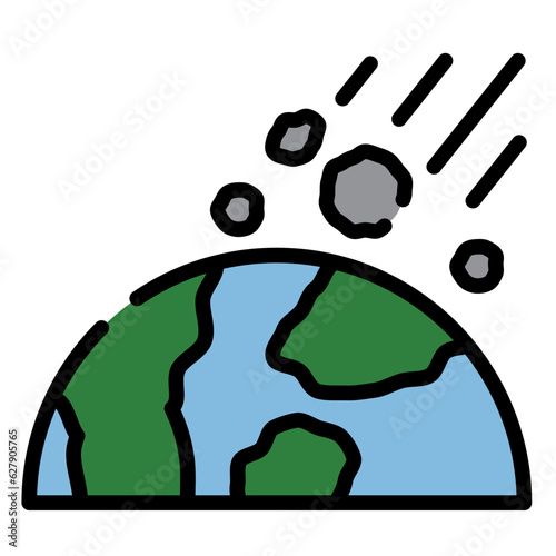 collision to earth icon vector 
