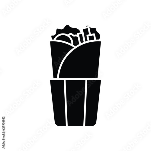 Mexican burrito icon design. Street fast food, Traditional food, kebab, sandwich, isolated on white background. vector illustration