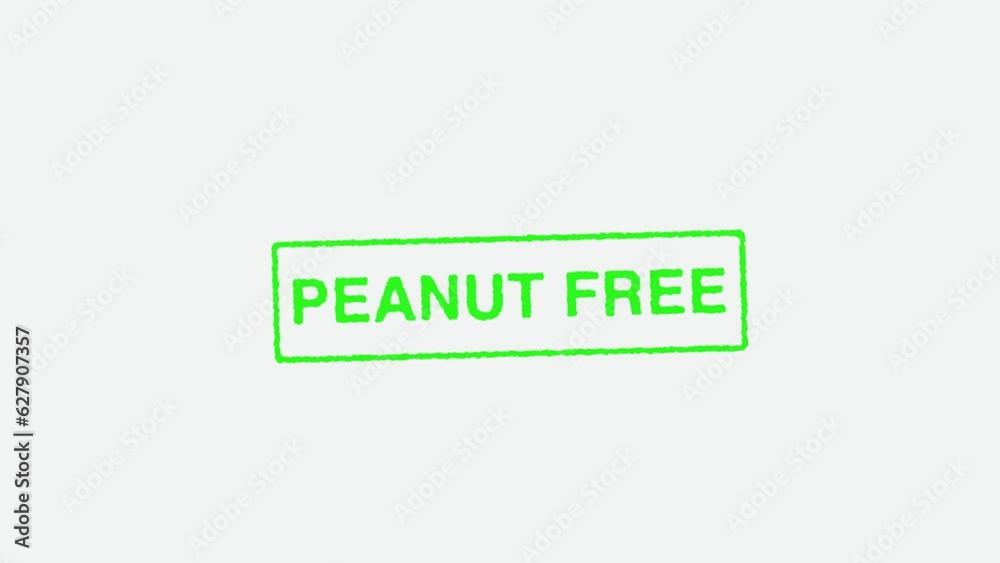 Real Hand Stamping Peanut Free Stamp on White Background Real Hand Stamping Peanut Free Stamp on White Background