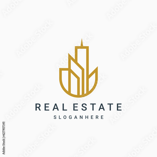 modern abrtract bulding for real estate logo design