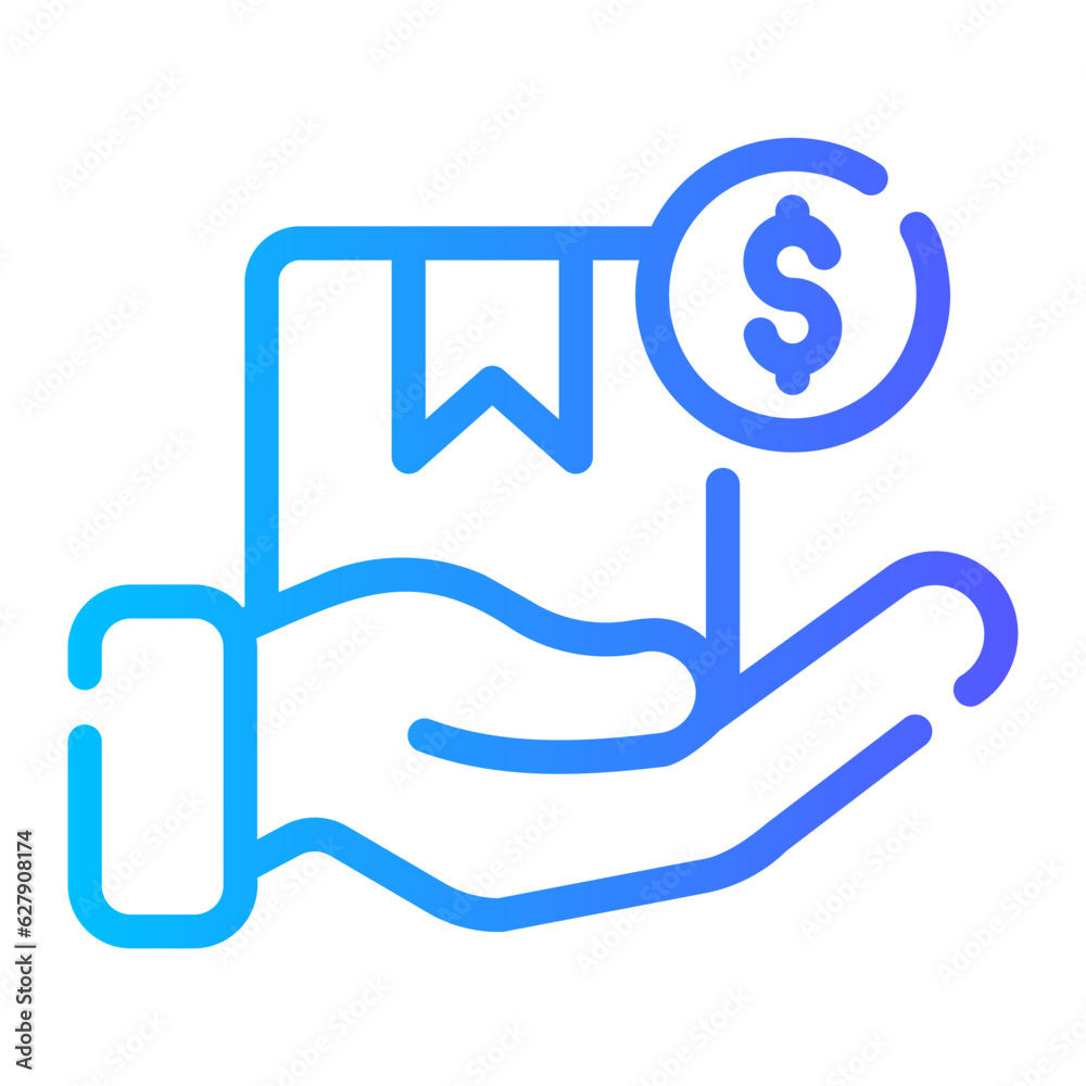 cash on delivery Line Gradient Icon cash on delivery Line Gradient Icon
