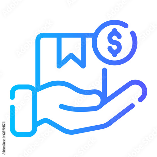 cash on delivery Line Gradient Icon