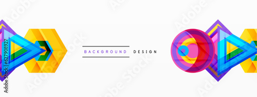 Geometric shapes vector design with dynamic shadow effect features a captivating composition, where precise forms intersect and overlap
