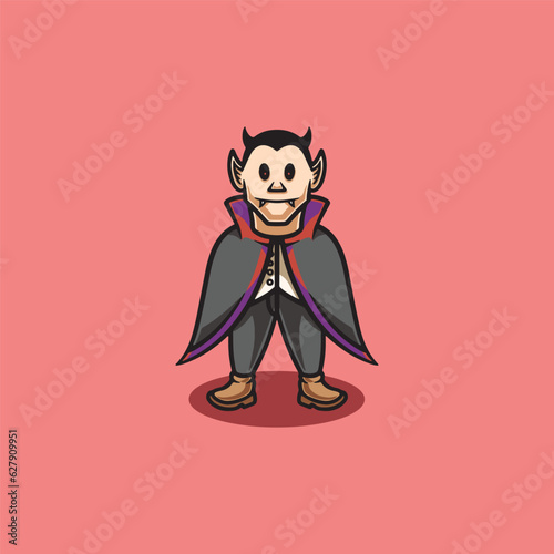 Simple vampire smiling design cartoon illustration