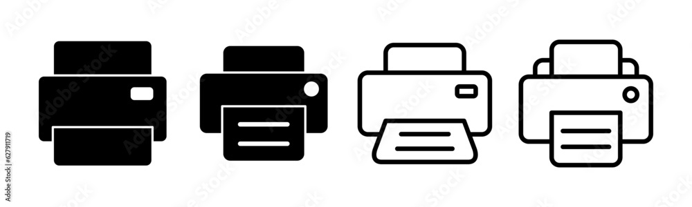 Print icon set illustration. printer sign and symbol Print icon set illustration. printer sign and symbol