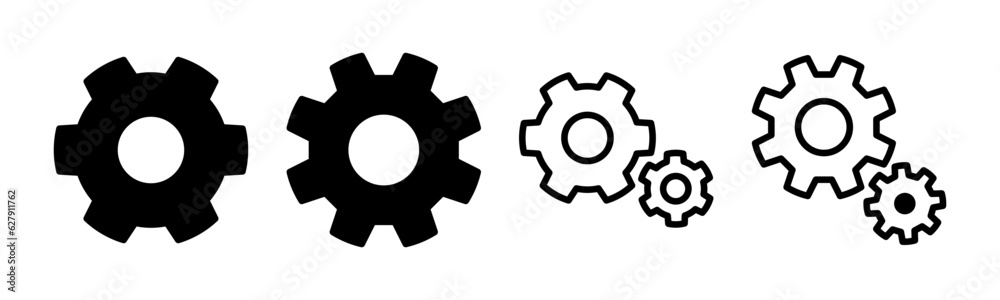 setting Icon set illustration. Cog settings sign and symbol. Gear Sign setting Icon set illustration. Cog settings sign and symbol. Gear Sign