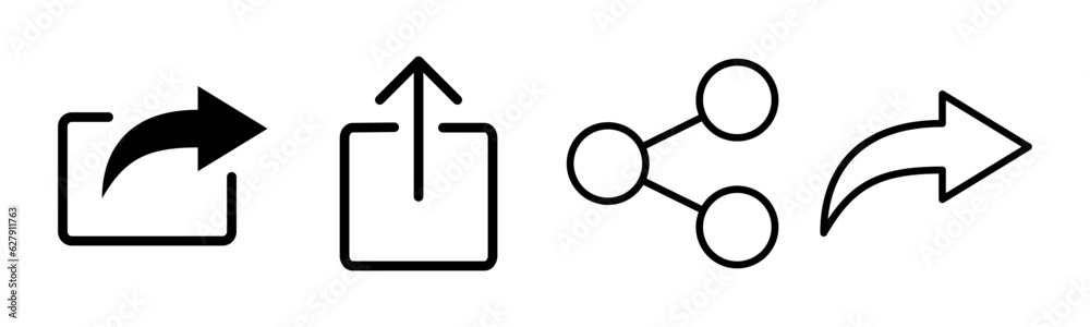 Share icon set illustration. Sharing sign and symbol Share icon set illustration. Sharing sign and symbol