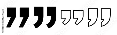 Quote icon set illustration. Quotation mark sign and symbol