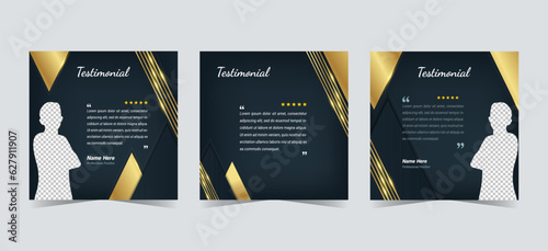 Client feedback orcustomer review testimonial social media banner post  template