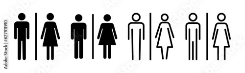 Toilet icon set illustration. Girls and boys restrooms sign and symbol. bathroom sign. wc, lavatory