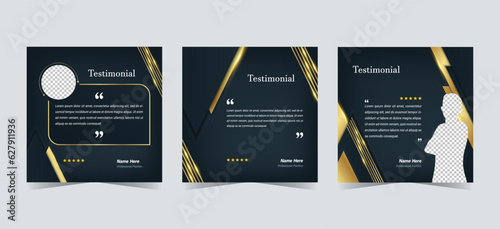 Client feedback orcustomer review testimonial social media banner post  template