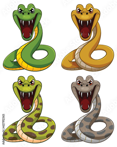 Four Python Snakes