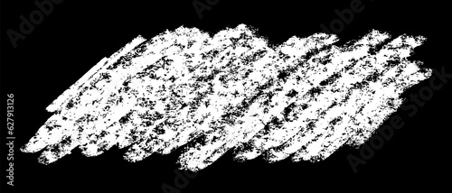Scribble hand drawn in chalk on black background. Monochrome stain element. Digitally generated image. Vector illustration, Eps 10.