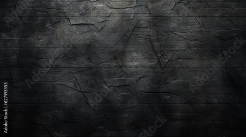 Dark grunge black wall background. Copy space. Generative AI