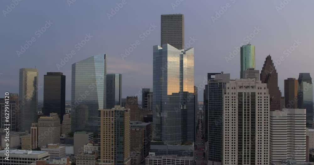 High angle drone view of downtown Houston, Texas High angle drone view of downtown Houston, Texas
