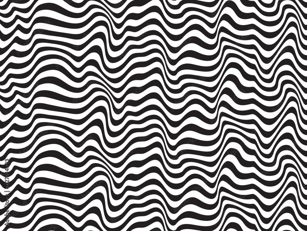 Vector strips abstract background. Abstract vector seamless op art pattern with waving curling lines. Abstract curve background as design element. Vector strips abstract background. Abstract vector seamless op art pattern with waving curling lines. Abstract curve background as design element.