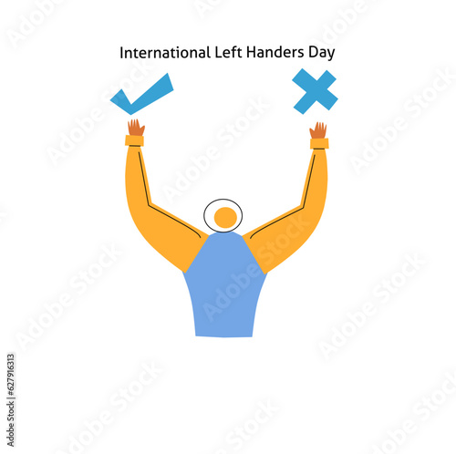 International left handers day. Vector banner for the holiday on August 13th. photo