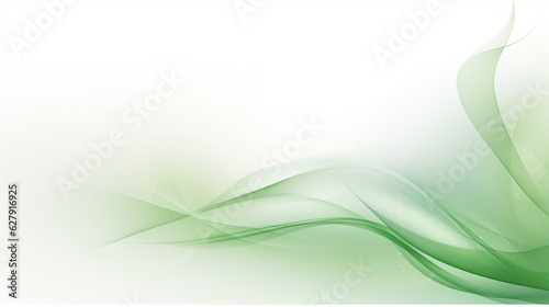 Abstract green waves, watercolor organic background, postcard, wallpaper, banner, card. Copy space. Generative AI