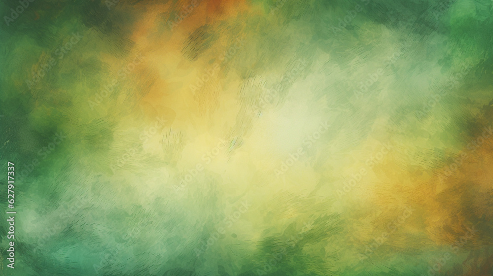 Abstract green and yellow gradient  watercolor organic background, postcard, wallpaper, banner, card. Copy space. Generative AI