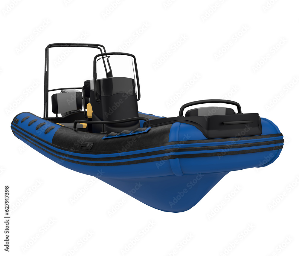 Inflatable Motor Boat Isolated Inflatable Motor Boat Isolated