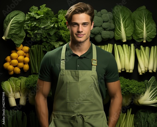 smiling greengrocer in the ...