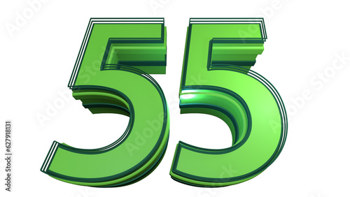 Creative green 3d number 55 photo