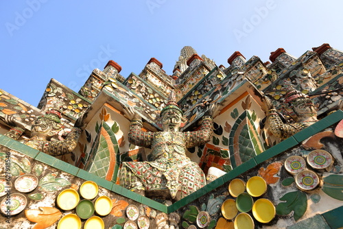 Wat Arun Ratchawararam Ratchawaramahawihan or Temple of Dawn in Bangkok Yai district, Thailand  photo