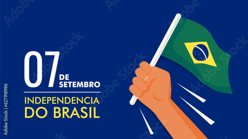 brazil independence day banner design vector
