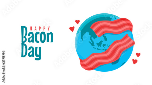 happy international bacon day banner template vector