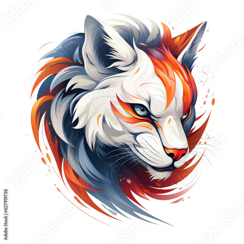 Illustration of an tiger on abstract background