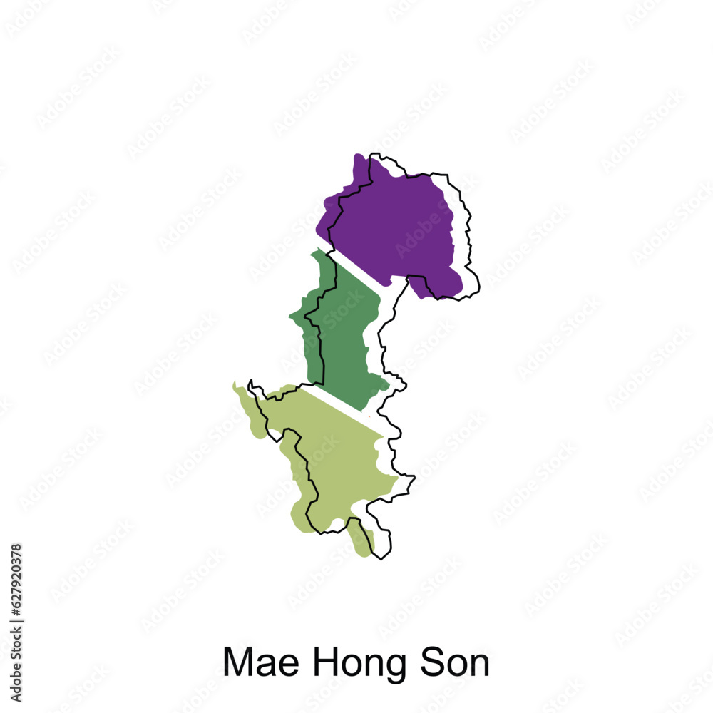 vector map of Mae Hong Son modern outline, High detailed vector illustration vector Design Template, suitable for your company