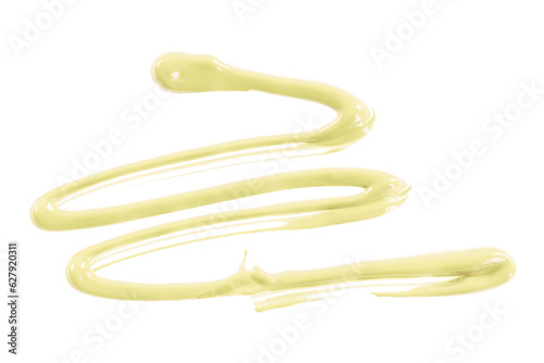 light yellow watercolor zigzag drop isolated on transparent background