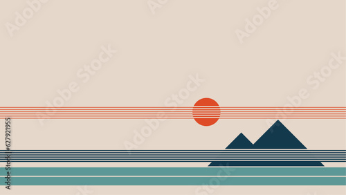 Retro Mountain Lines Background
