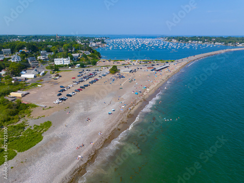 Devereux Beach aerial view at Marblehead Harbor in town of Marblehead, Massachusetts MA, USA. photo