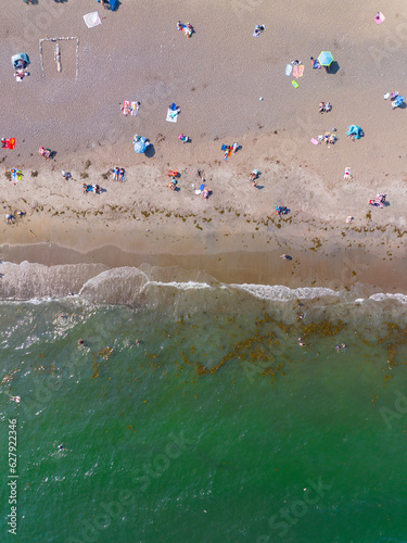 Devereux Beach aerial view at Marblehead Harbor in town of Marblehead, Massachusetts MA, USA. photo