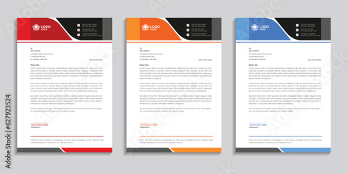 Modern clean abstract and professional corporate company business letterhead template design