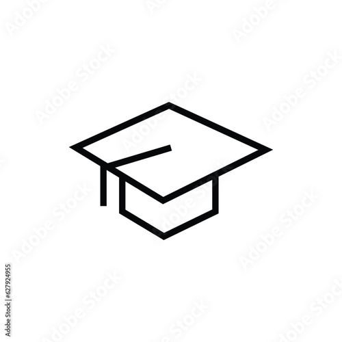 Graduation cap icon line design template vector isolated