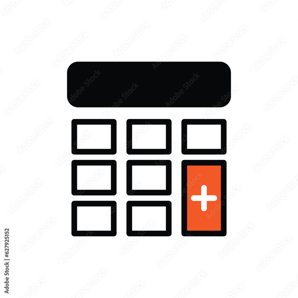 Calculator icon line design template vector isolated