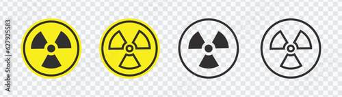 Radiation symbol set. Radioactive icons. Radiation hazard, vector illustration eps 10
