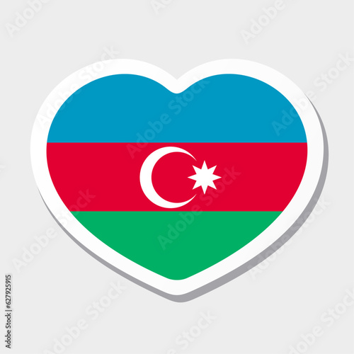 Free Download Flag of Azerbaijan icon. Vector heart sticker. Best for mobile apps, UI and web design. - GFXLoad